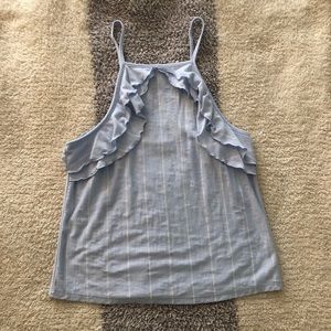 American Eagle blue and white stripe tank